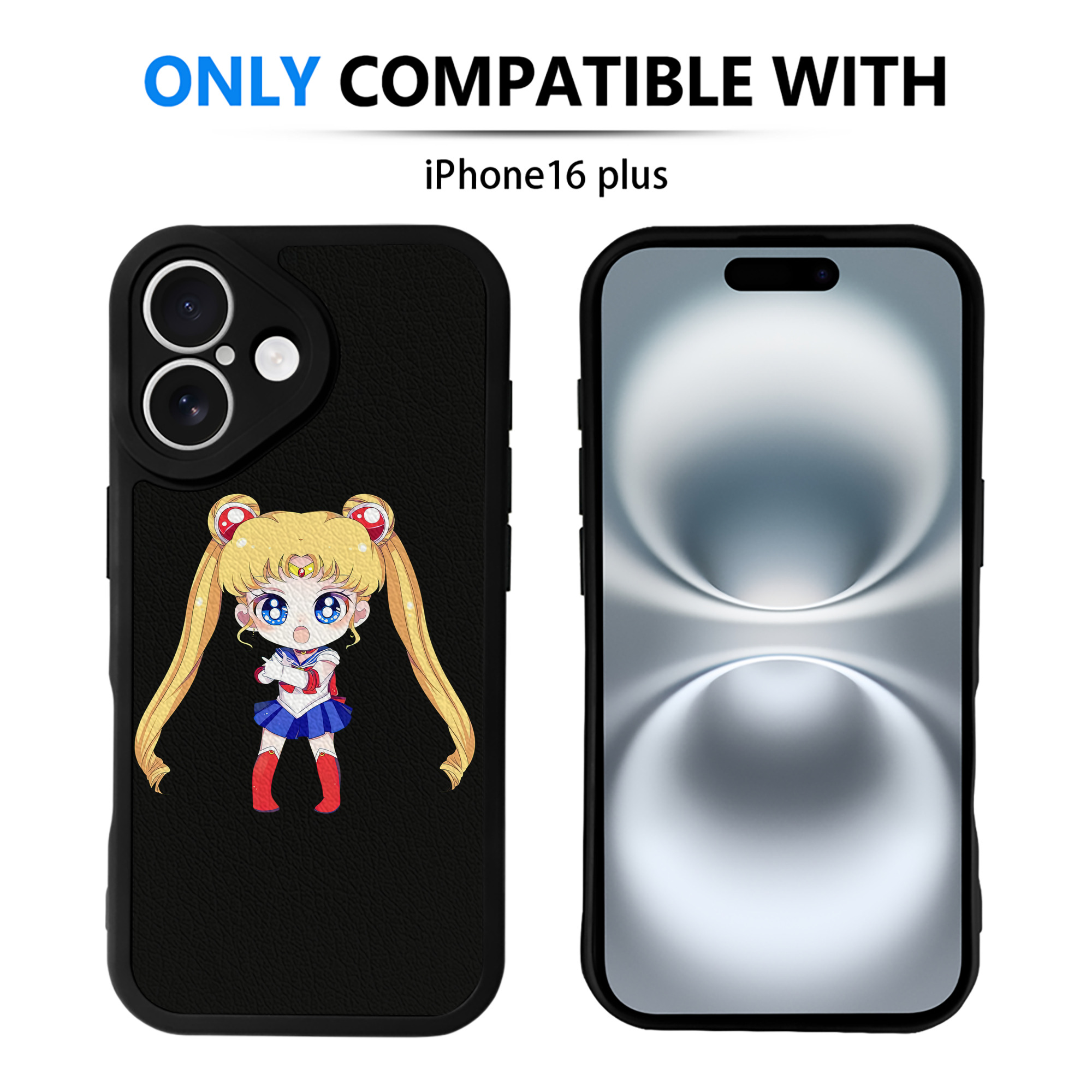 （画像用） 美少女戦士セーラームーン 月野 うさぎ つきの うさぎ Sailor Moon Tsukino Usagi 【iPhone 16シリーズ対応】シリコンスマホケース（レザー調） 材質：シリコン
